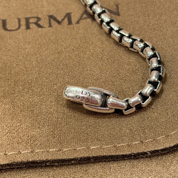 David Yurman 3.6mm Sterling Silver Box Chain Bracelet – Size Small - Picture 3 of 3